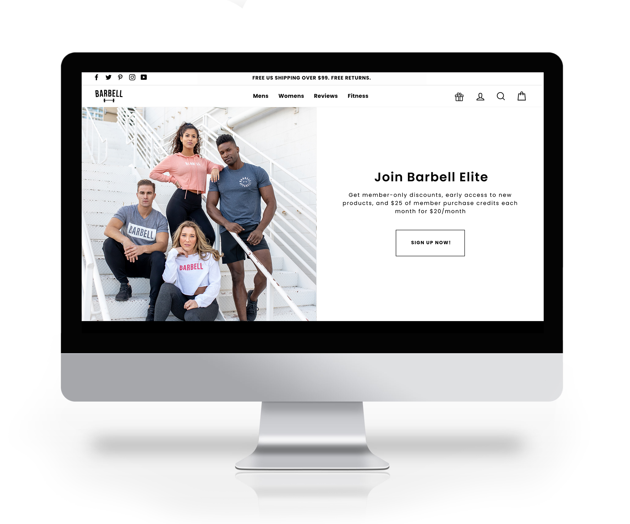 Barbell Membership Landing page